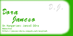 dora jancso business card
