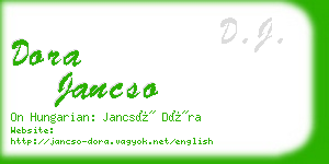 dora jancso business card